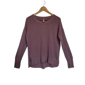 Athleta Purple Long‎ Sleeve Top Thumb Hole Athletic Casual Pullover  S